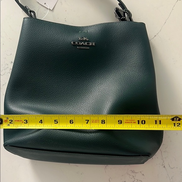 Coach Dark Green Leather Shoulder Bag - Picture 5 of 8